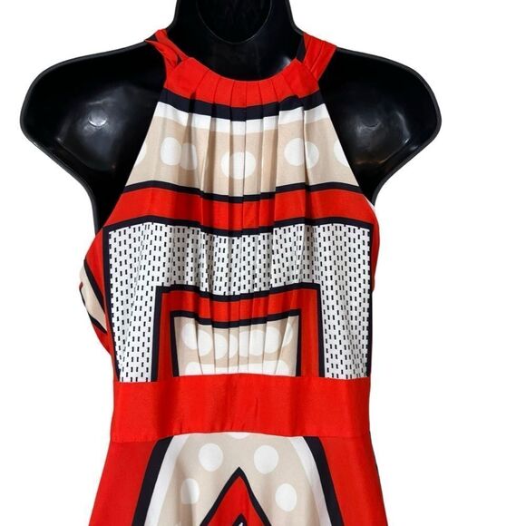 Eliza J Scarf Print Crepe de Chine Fit & Flare Sleeveless Maxi Dress - Picture 3 of 16